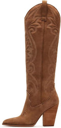 VOMIRA Knee High Cowboy Boots for Women - Pointed Toe Chunky Heels is