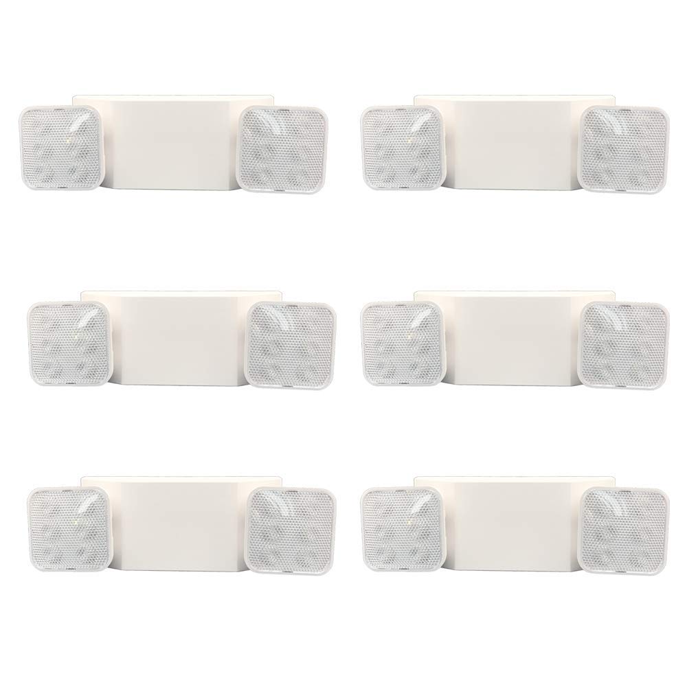 LED Emergency Light 6-Pack with Adjustable Heads and Backup Power