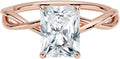 1-3 CT Moissanite Engagement Ring Colorless VVS1 Radiant - Twisted