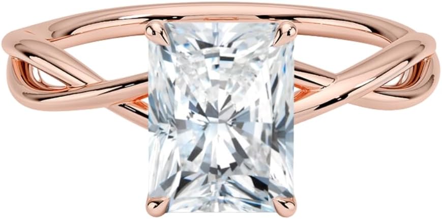 1-3 CT Moissanite Engagement Ring in Solid Gold & Silver