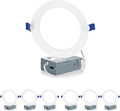 6 in LED Recessed Ceiling Light 6 Pack - Selectable Color Temps