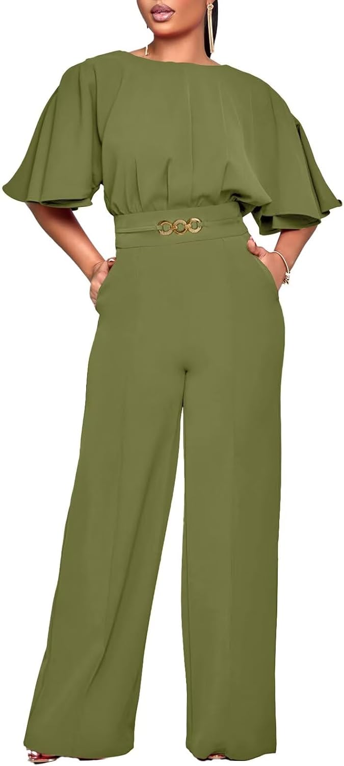 Elegant Plus Size Wide Leg Jumpsuit for Women by Acelyn