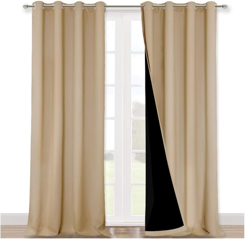 NICETOWN Thermal Insulated Blackout Curtains for Sliding Doors