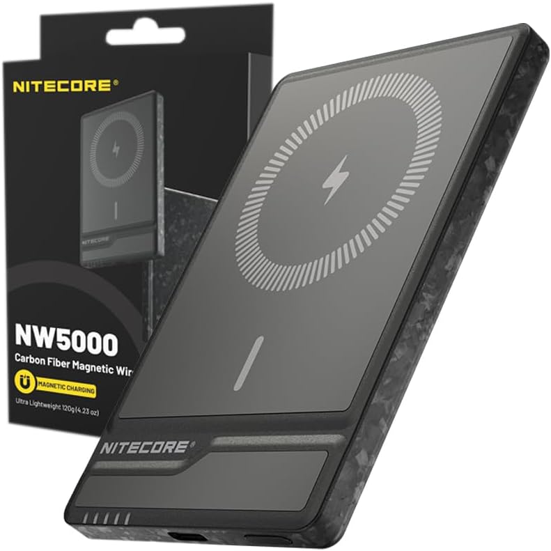 Nitecore NW5000 Carbon Fiber Magnetic Wireless Power Charger
