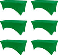 Table Covers for 8 Foot Tables - Emerald Green Stretch 6 Pack