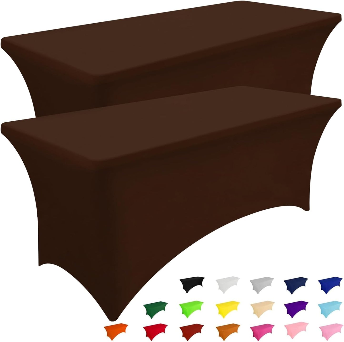 Smiry 2 Pack Spandex Table Cloth for 6FT Rectangular Tables