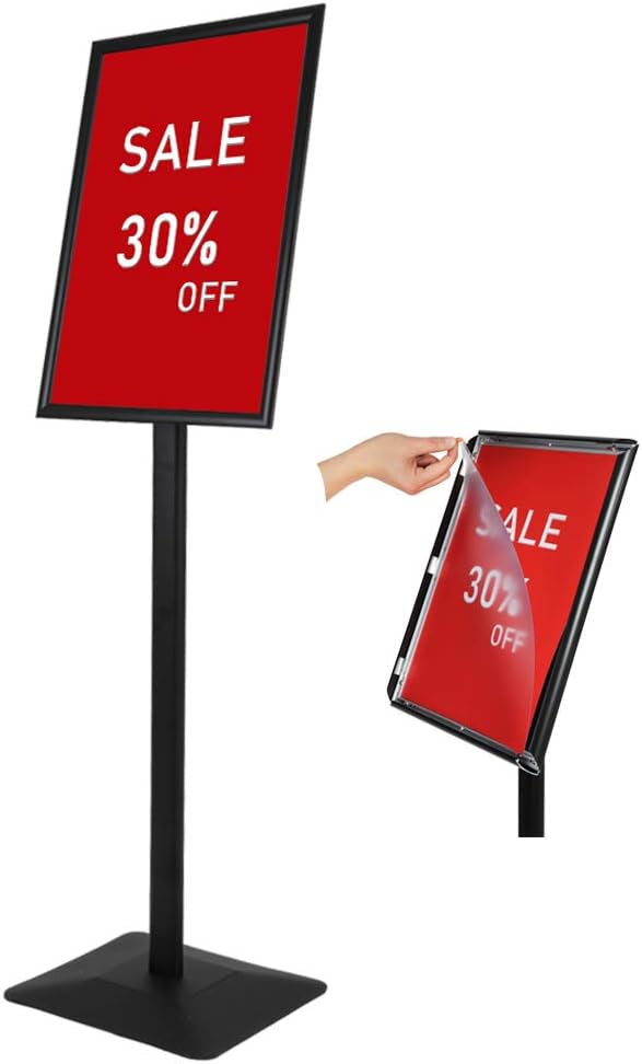 Adjustable Heavy Duty Pedestal Sign Holder for 8.5x11 Posters