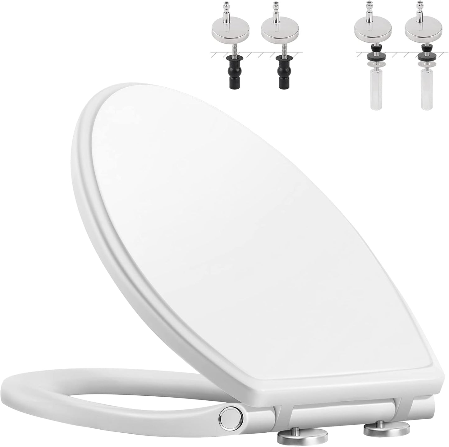 Hibbent Premium Elongated Toilet Seat with Quiet Close Feature