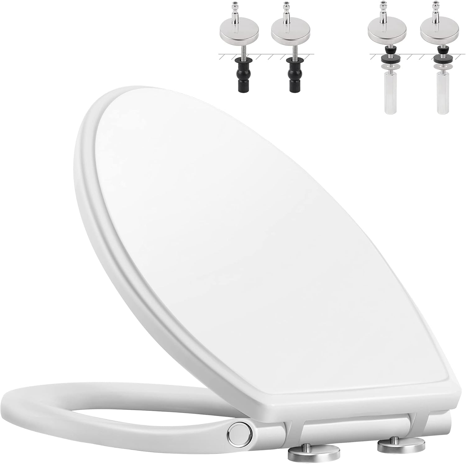 Hibbent Premium Elongated Toilet Seat with Quiet Close Feature