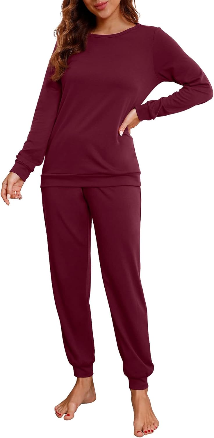 PrinStory Womens Pajama Set Long Sleeve Sleepwear with Pockets