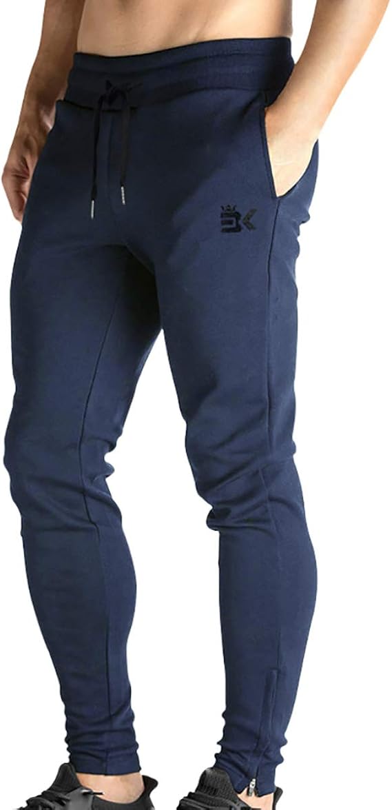 BROKIG Mens Zip Joggers Pants for Casual Gym and Workout