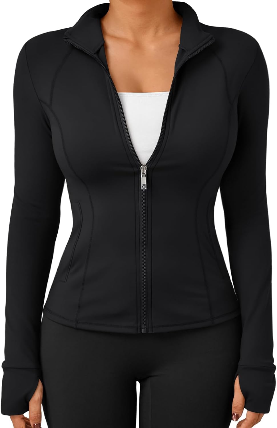 Trendy Queen Womens Lightweight Zip Up Jackets for Activewear