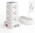 Power Strip Surge Protector 6.5FT Ultra Thin Flat Plug - Space Saving