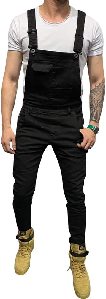 LONGBIDA Men's Denim Bib Overalls for Casual Style and Comfort
