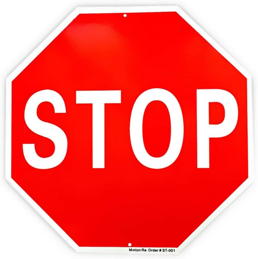 Durable 24 x 24 Inches Stop Sign for Road Safety and Visibility