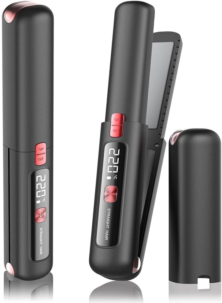 Cordless Hair Straightener and Curler 2 in 1 Mini Portable