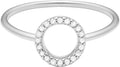 Sterling Silver Geometric Circle Ring Size 8 - Minimalist Diamond