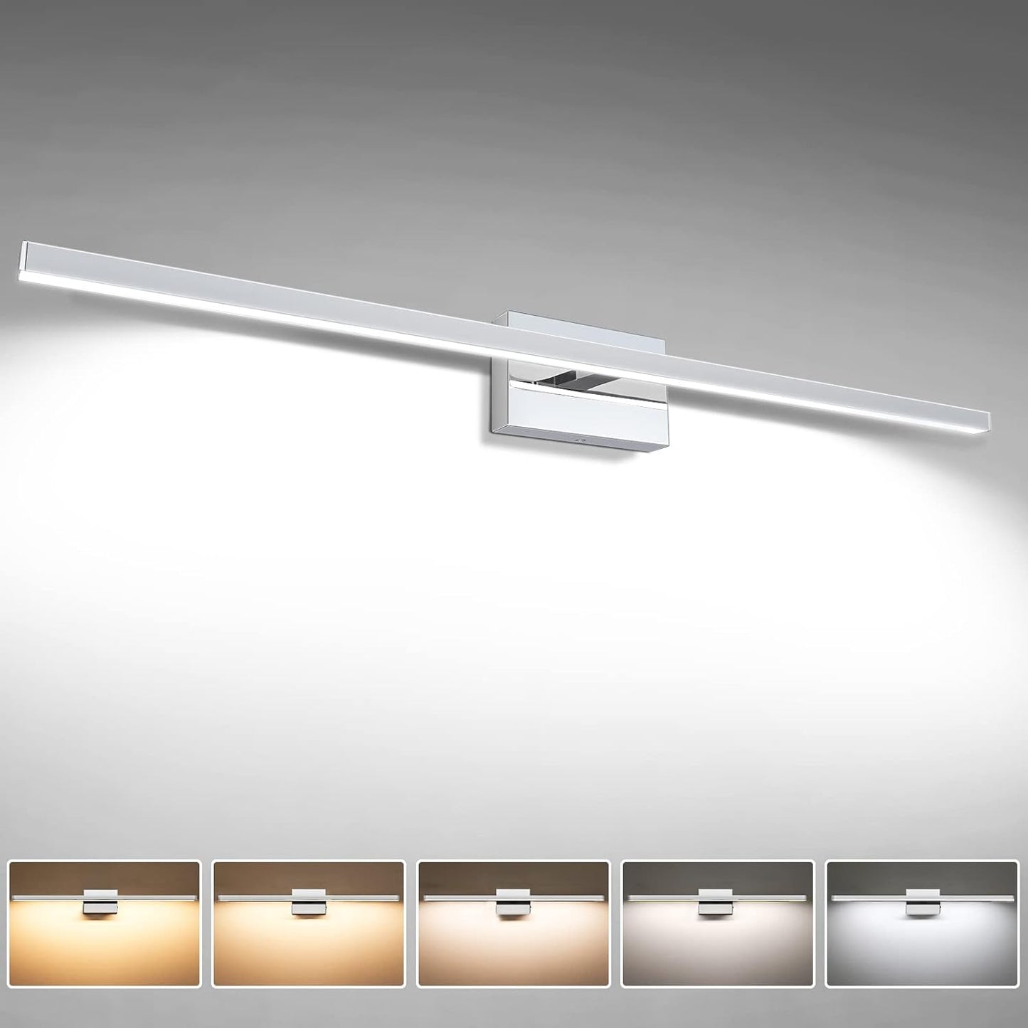 VOLISUN Modern Over Mirror Chrome Bar Vanity Light Fixture