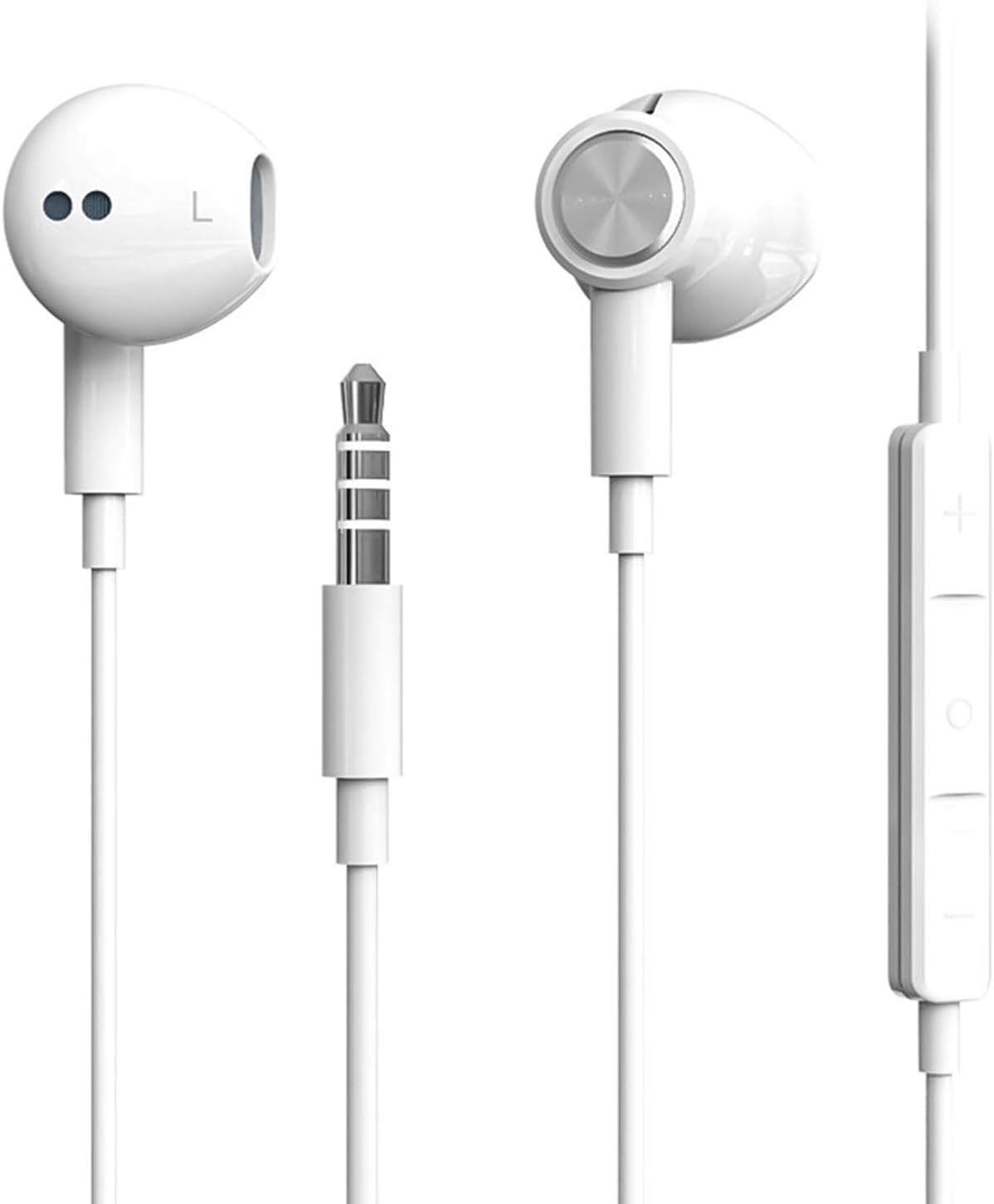 Hi-Res Bass Earbuds with Mic - Noise Isolating, Lightweight, Volume Control