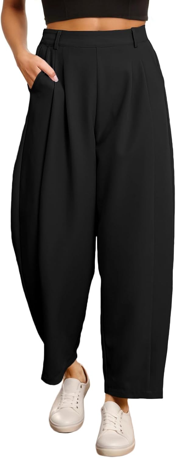 EVALESS Womens Wide Leg Barrel Pants for Stylish Comfort