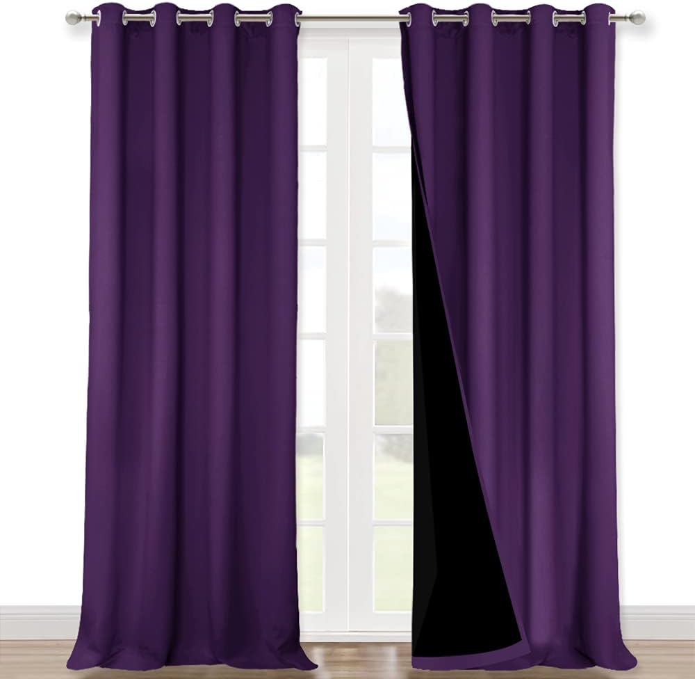 NICETOWN Truly Blackout Drapes for Living Room, Royal Purple
