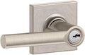 Schlage Broadway Lever with Collins Trim Keyed Entry Lock - Satin