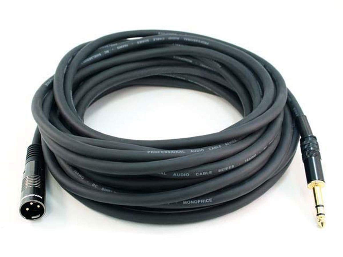Monoprice 35-Feet Premier Series XLR Male to 1/4-Inch TRS Cable