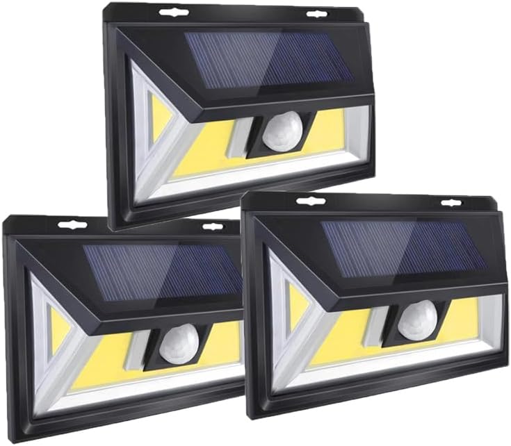 Upgrade 3-Pack Solar Motion Sensor Lights for Outdoor Safety