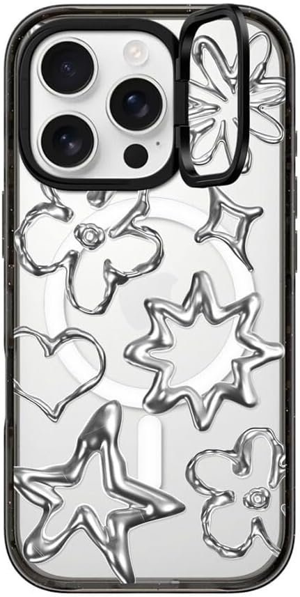 CASETiFY Impact Ring Stand Case for iPhone 16 Pro - Clear Black