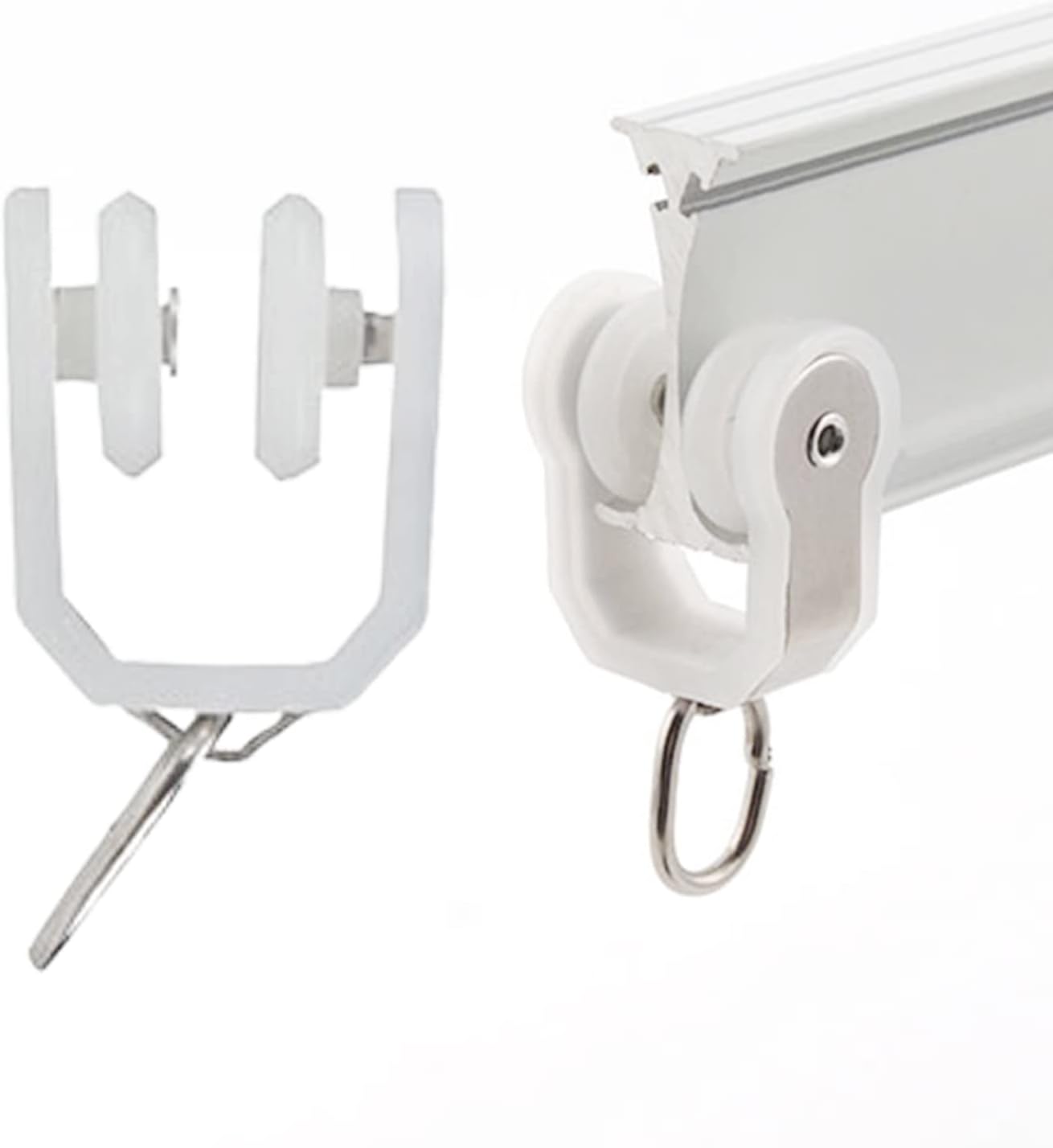 Smooth Glide: 20 Pack Curtain Track Hooks