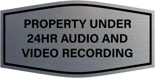 Fancy Property Under 24Hr Audio and Video Recording Sign Pack