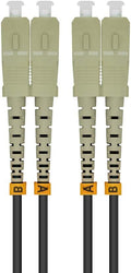 40M SC to SC 10G OM3 Armored Duplex Fiber Patch Cable - Durable 132FT