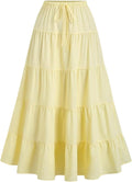 Women's Boho Ruffle Maxi Skirt - Flowy Low Waist Summer Style