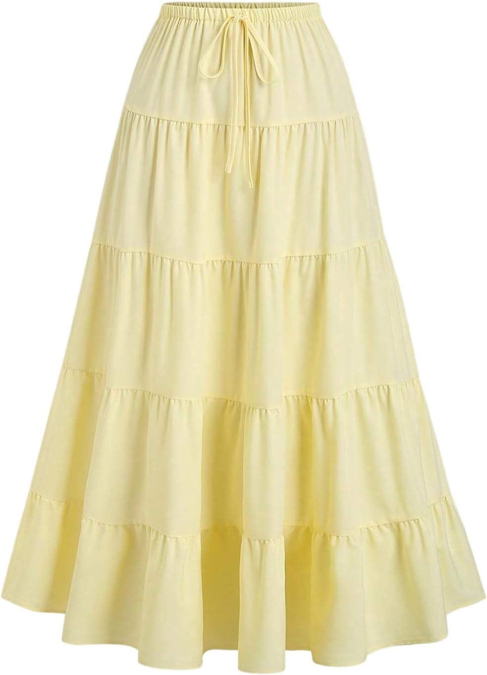 Verdusa Women's Boho Flared Ruffle Maxi Skirt for Summer Fun