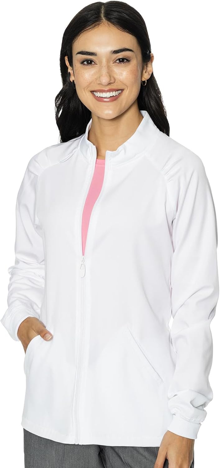 Med Couture Women's Scrub Warm-Up Jacket with 4 Pockets