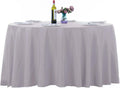 132 in Silver Round Tablecloth 2-Pack - Durable, Washable Event Linen