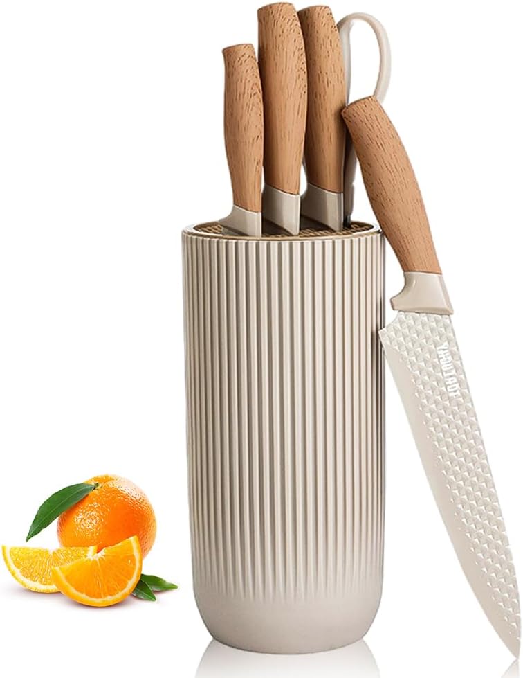Professional Stainless Steel Kitchen Knife Set with Block