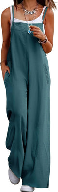 Women's Boho Floral Jumpsuit Wide Leg Overalls (Style BZZB)