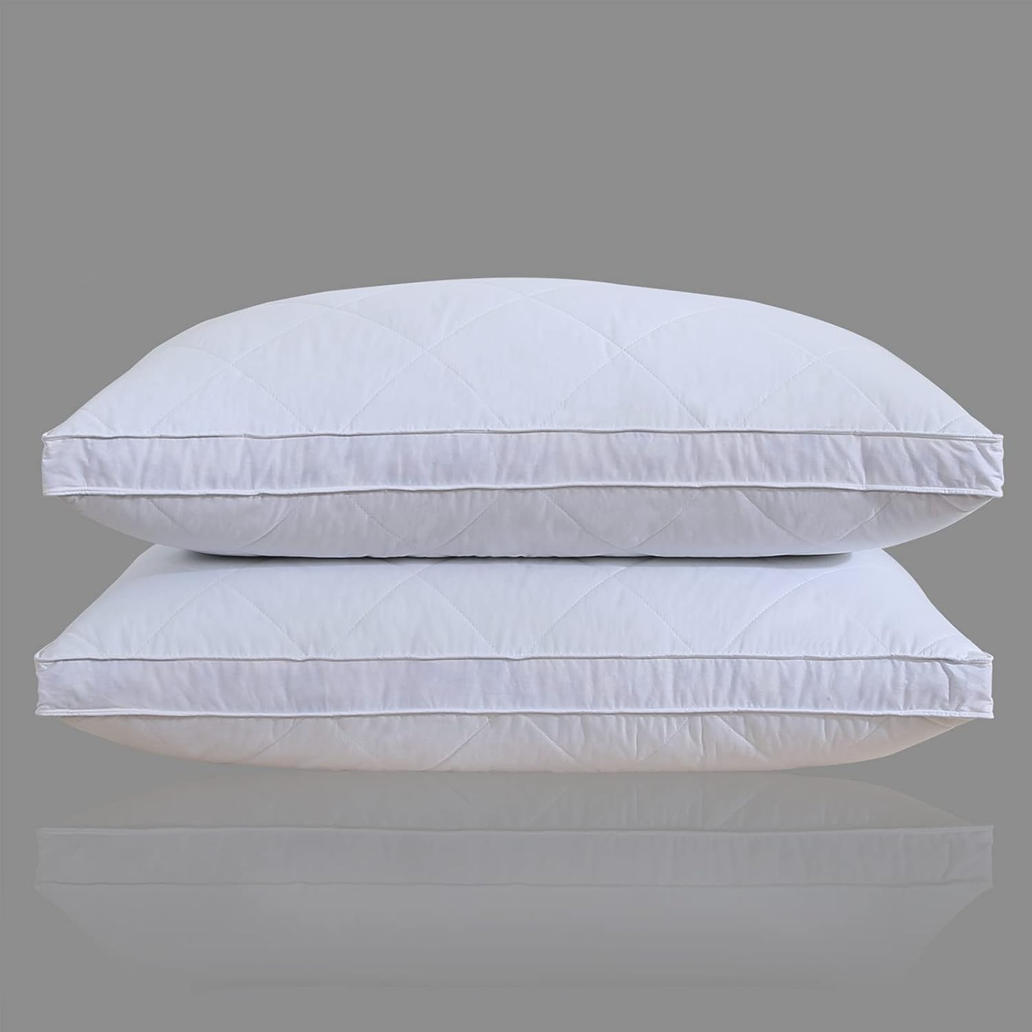Three Geese King Size White Goose Feather Bed Pillows Pack of 2