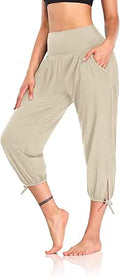 Womens Yoga Pants Capri Loose Workout Sweatpants - Comfy Lounge Fit