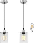 Pendant Light Kitchen Island Lighting 2 Pcs with Clear Glass Shades