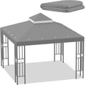 10x10 FT Gazebo Replacement Canopy Top Cover - Double Tiered Roof