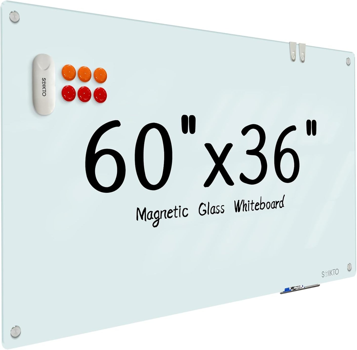 Glass Whiteboard 36in x 60in - Premium Dry Erase Board
