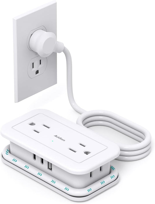 Compact Addtam Travel Power Strip with USB Ports