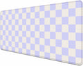Pastel Purple Checkered Desk Mat - Extra Large Mouse Pad for Desk