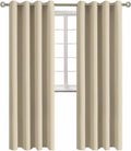 Room Darkening Curtains 95 in - 2 Panel Beige Blackout Drapes
