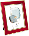 Isaac Jacobs Velvet Picture Frame with Metallic Gold Double Border