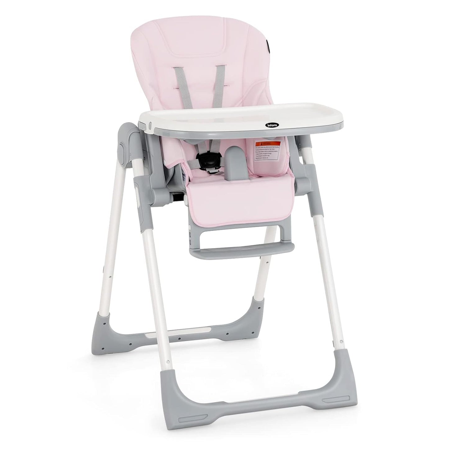 INFANS Foldable High Chair: Adjustable & Portable (Pink)