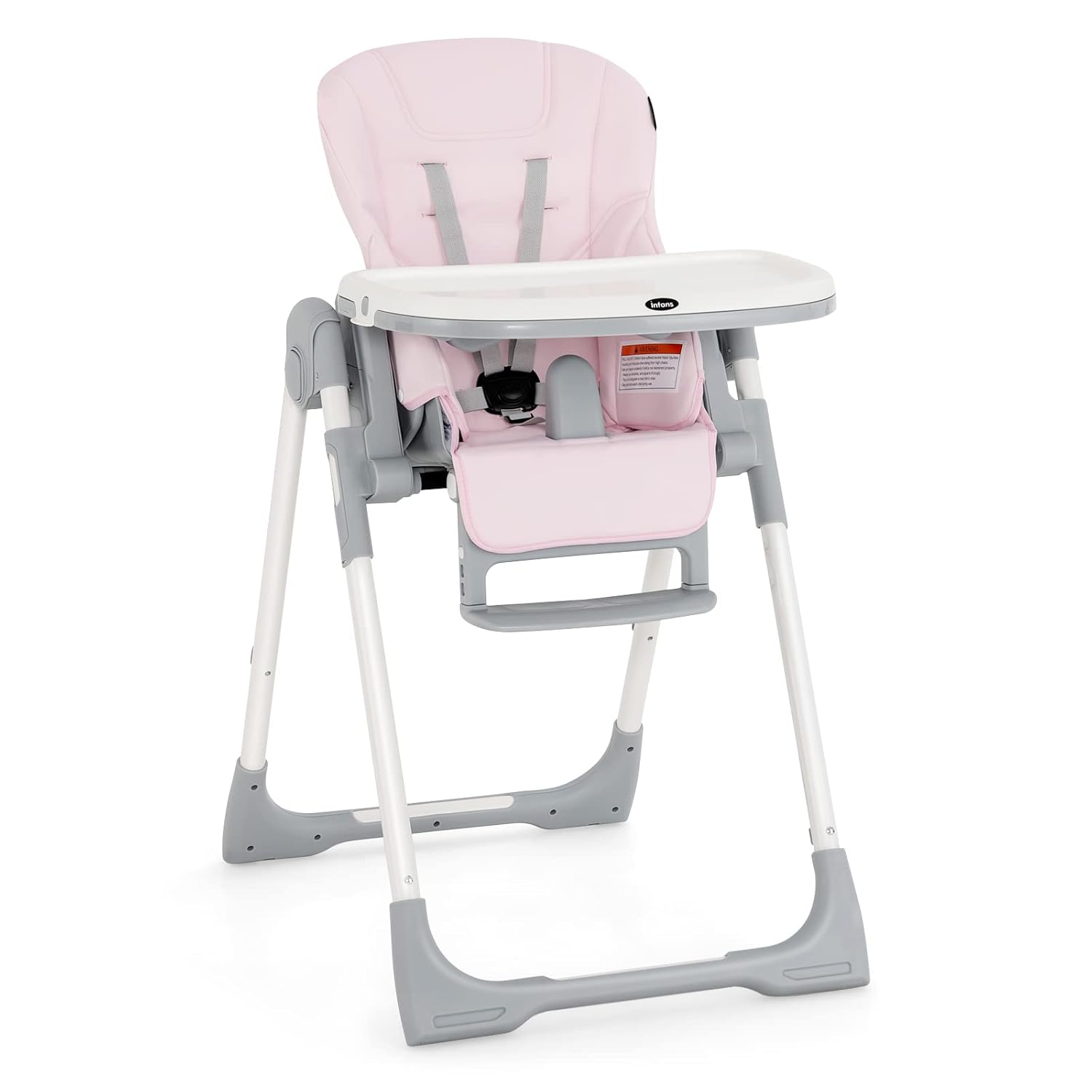 INFANS Foldable High Chair: Adjustable & Portable (Pink)