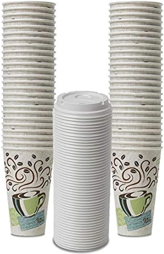 16oz Paper Coffee Cups with Lids for Insulated Comfort